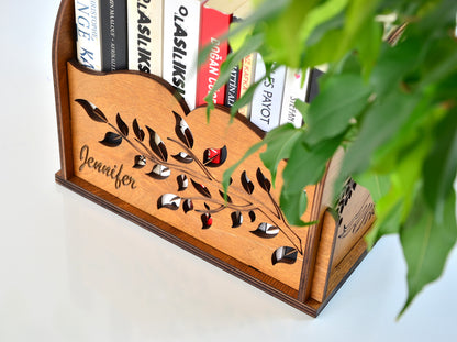 Kişiye Özel Ahşap Kitap Depolama Standı ve Okuma Köşesi Organizeri